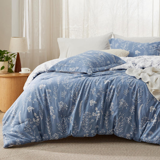 Bedsure couette face frontale montrant le motif floral et un style apaisant