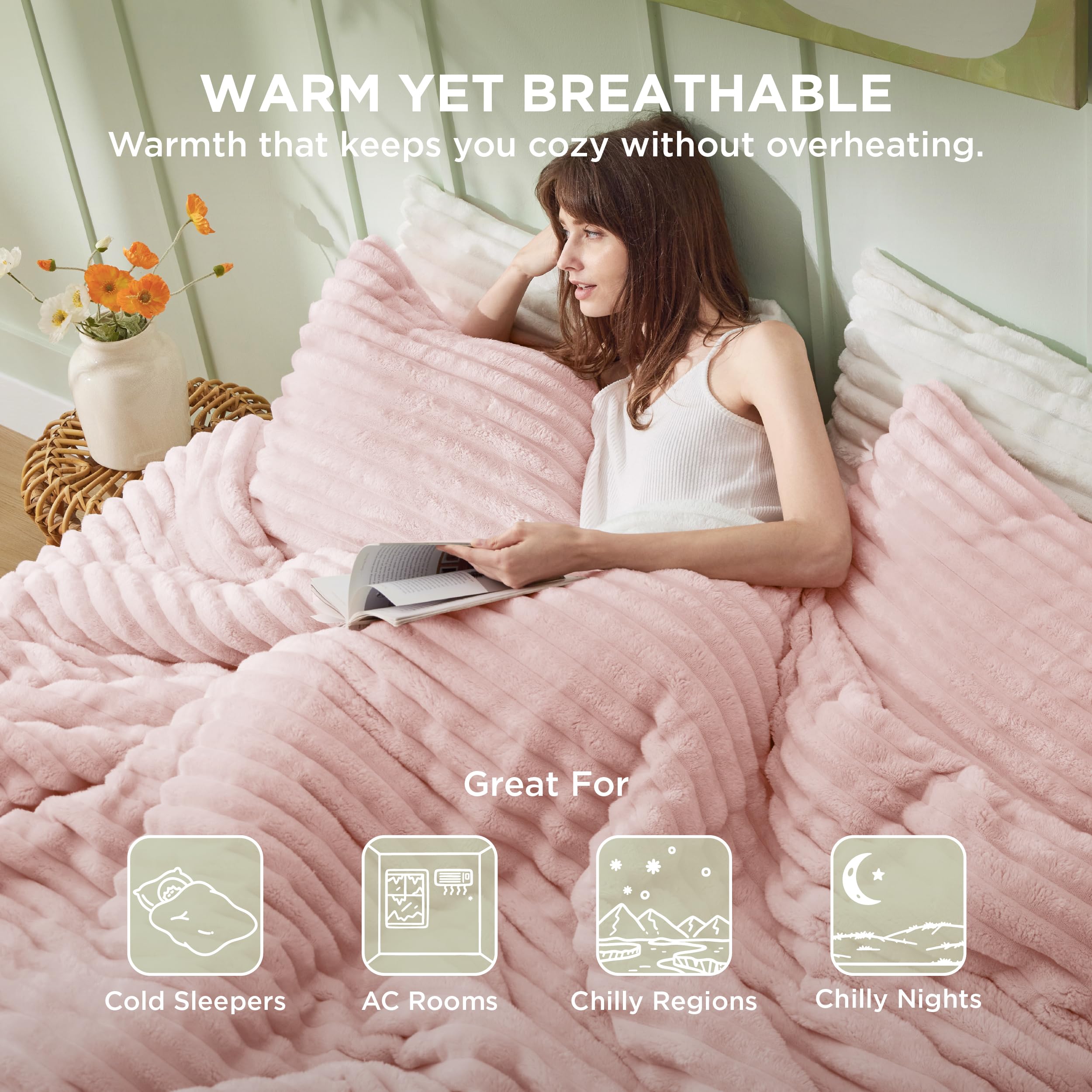 Bedsure couette pliée pour comparaison d'échelle et volume