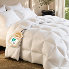 Bedsure couette face entière montrant un tombé élégant et confortable