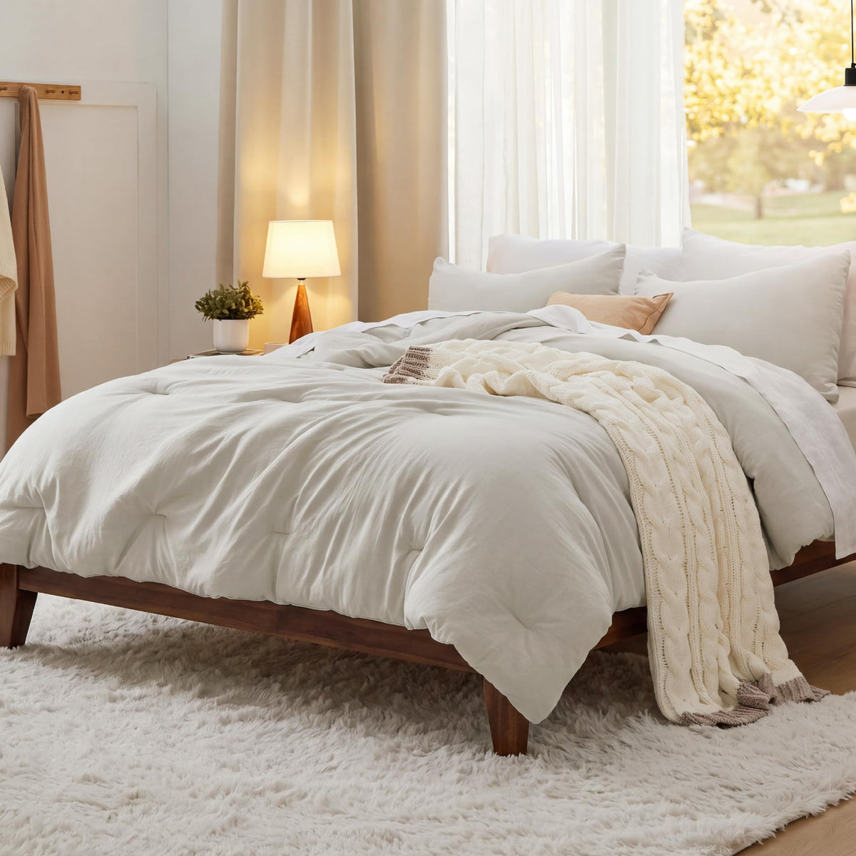 Bedsure couette Queen face avant montrant douceur et style