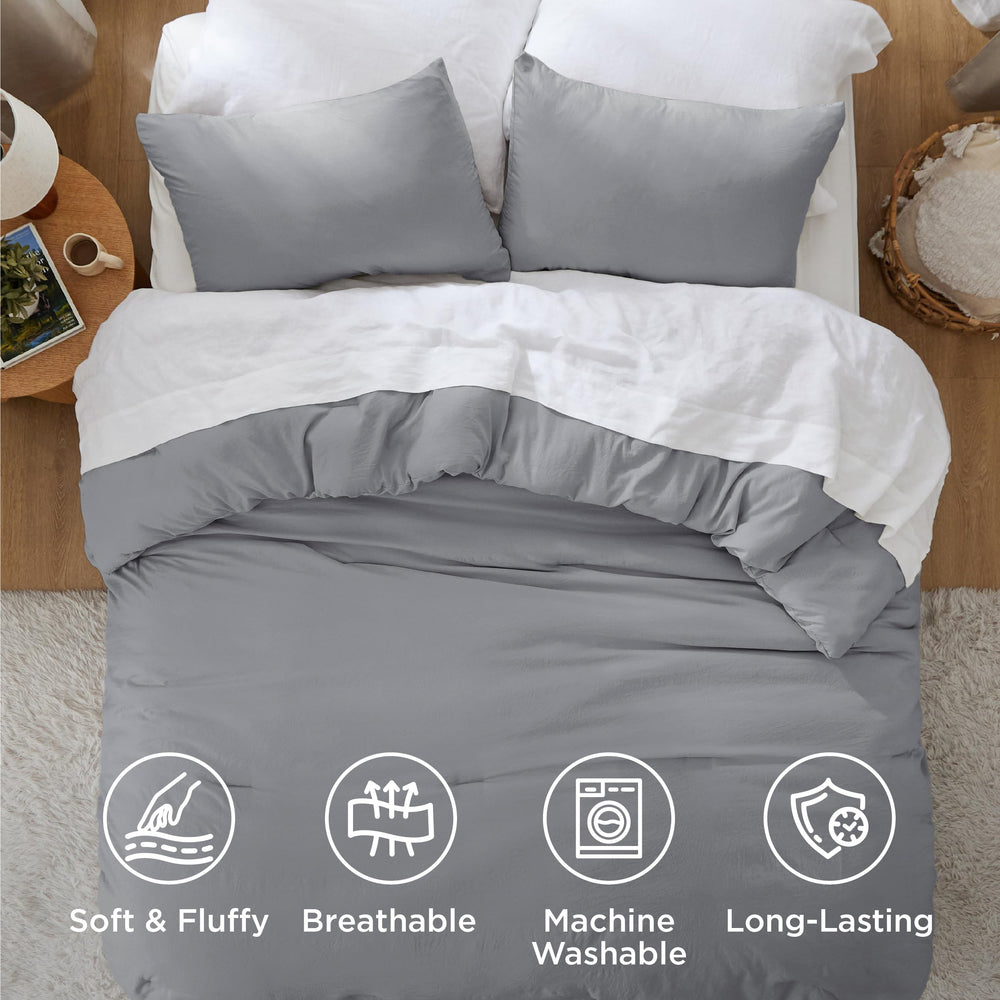 Bedsure garnissage visible illustrant volume et maintien du gonflant