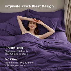 Bedsure couette pliée illustrant la légèreté et facilité de rangement