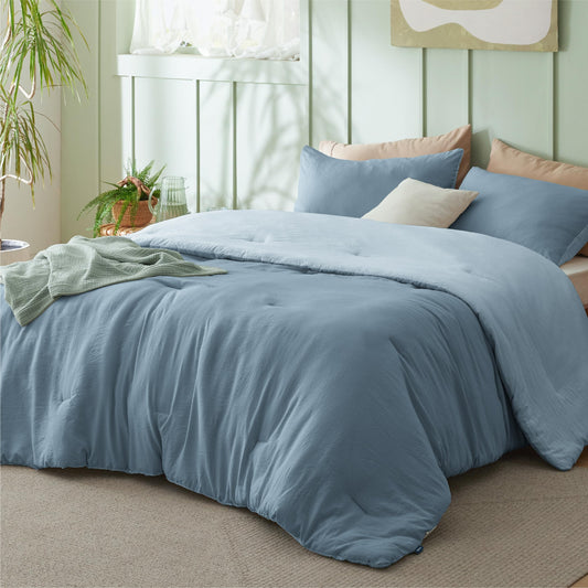 Bedsure couette envers ciel en gros plan, contraste de couleur pour décoration
