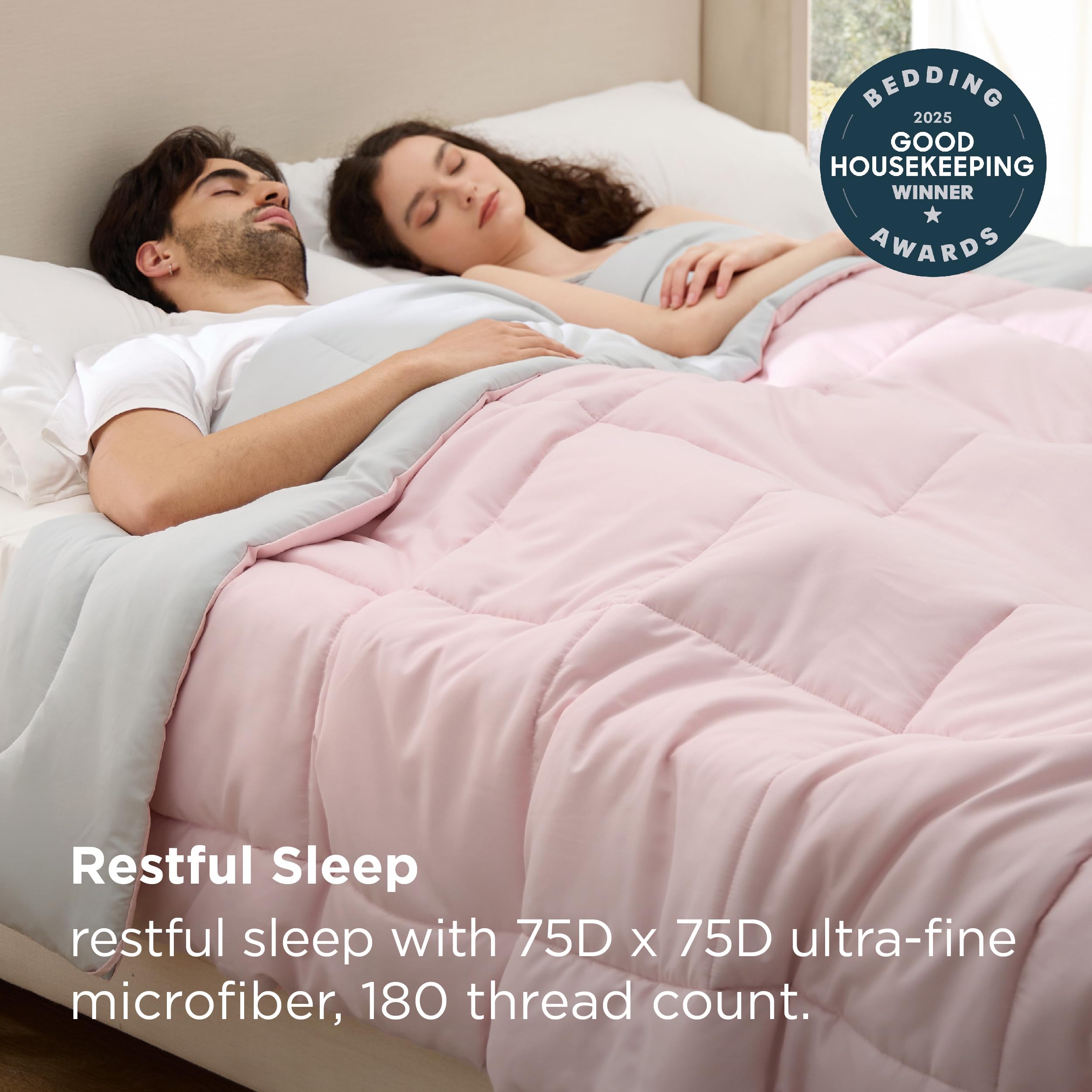 Bedsure face grise de la couette, esthétique neutre et élégante