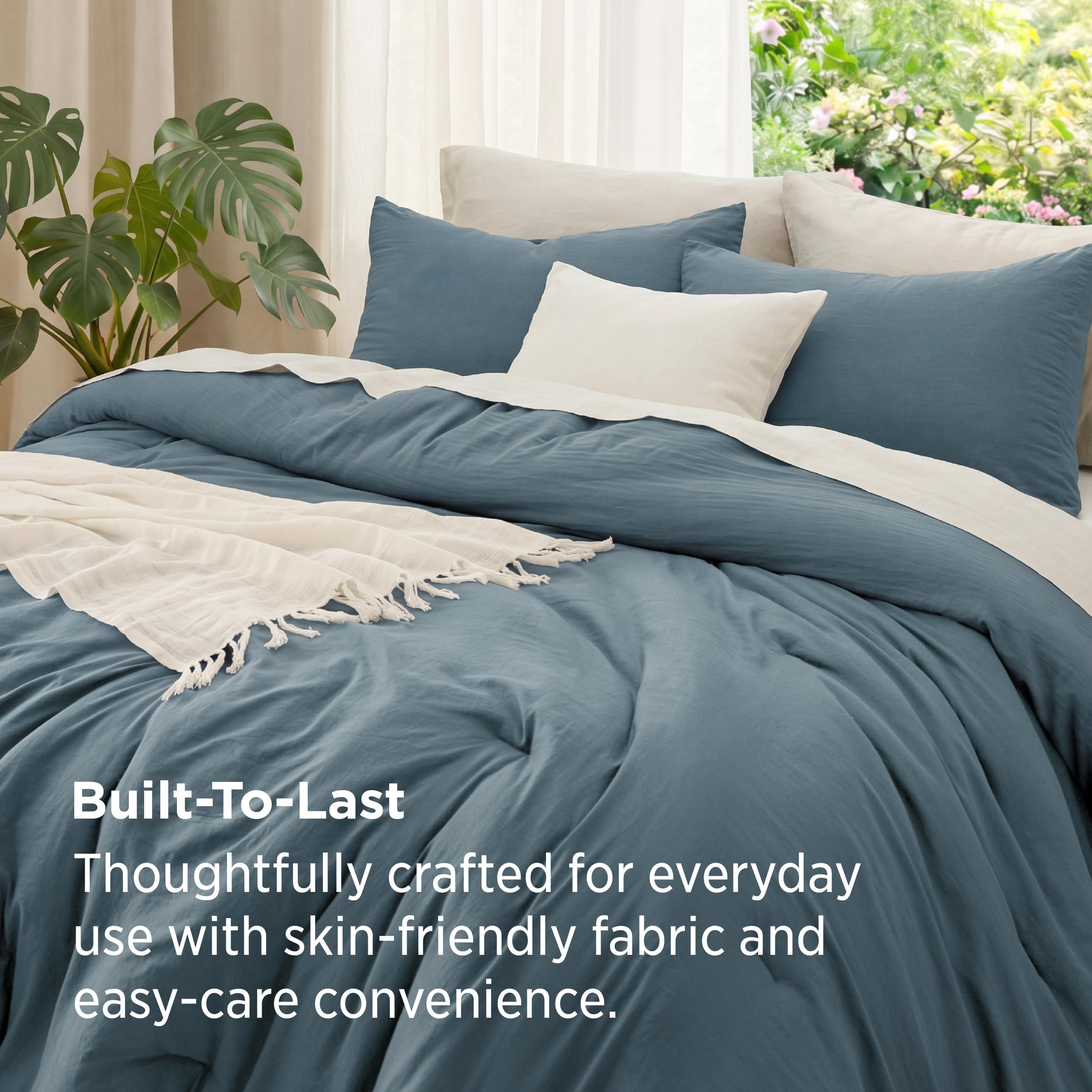 Bedsure couette réversible montrant les deux faces pour changer l'ambiance