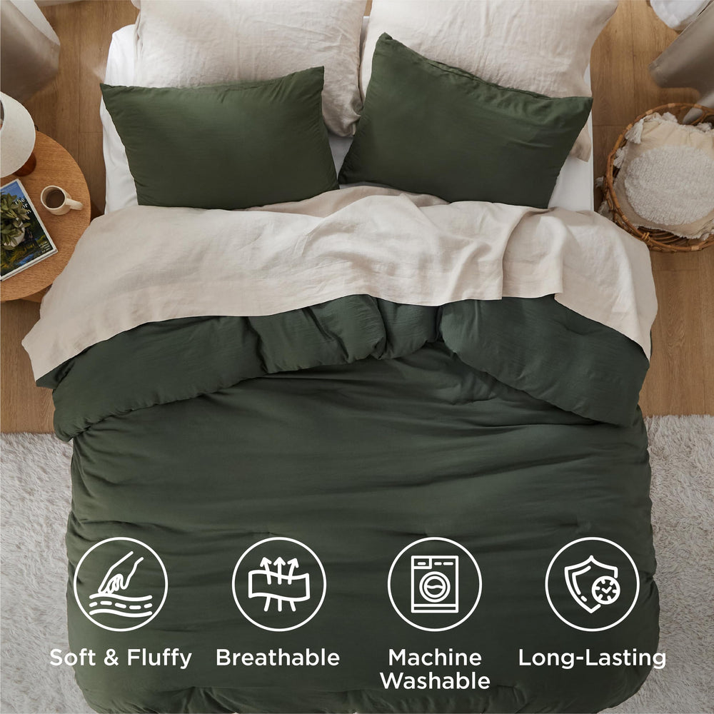Couette Bedsure réversible montrant deux couleurs pour varier déco