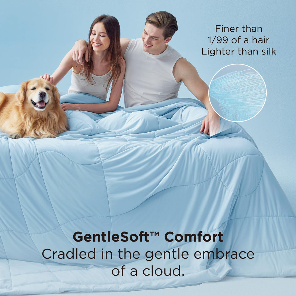 Bedsure couette sur lit en chambre moderne, crée un environnement de sommeil frais
