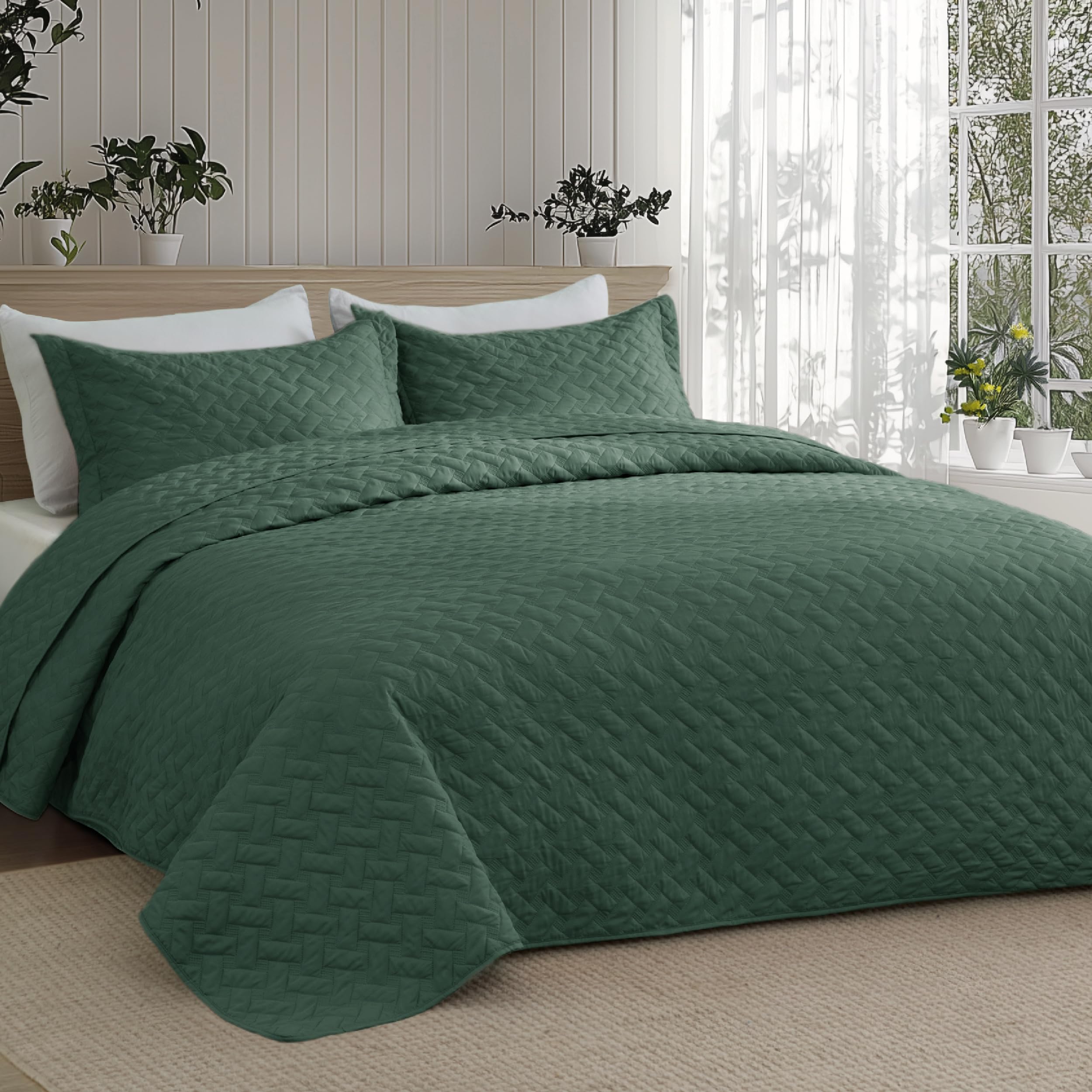 Bedsure couette installée sur lit avec oreillers pour un rendu accueillant