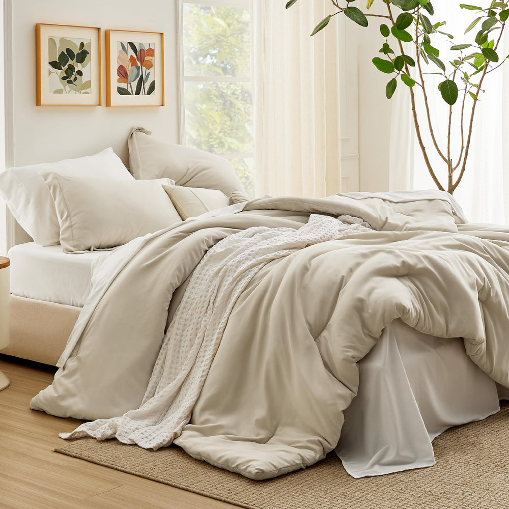 Bedsure couette installée sur lit Twin XL montrant apparence en situation