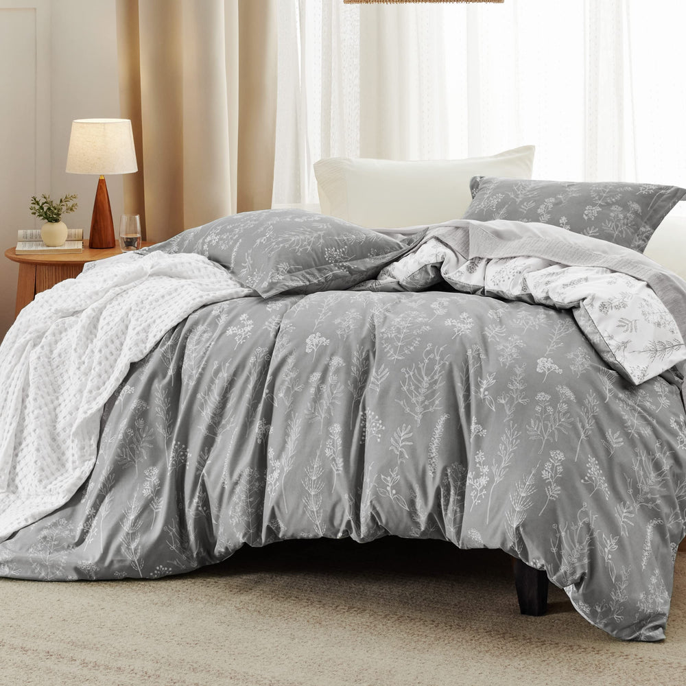 Bedsure couette verso gris élégant pour un look sobre et apaisant