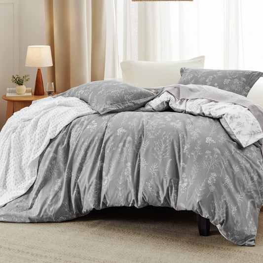 Bedsure couette verso gris élégant pour un look sobre et apaisant
