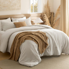 Bedsure couette vue avant beige, apporte confort immédiat