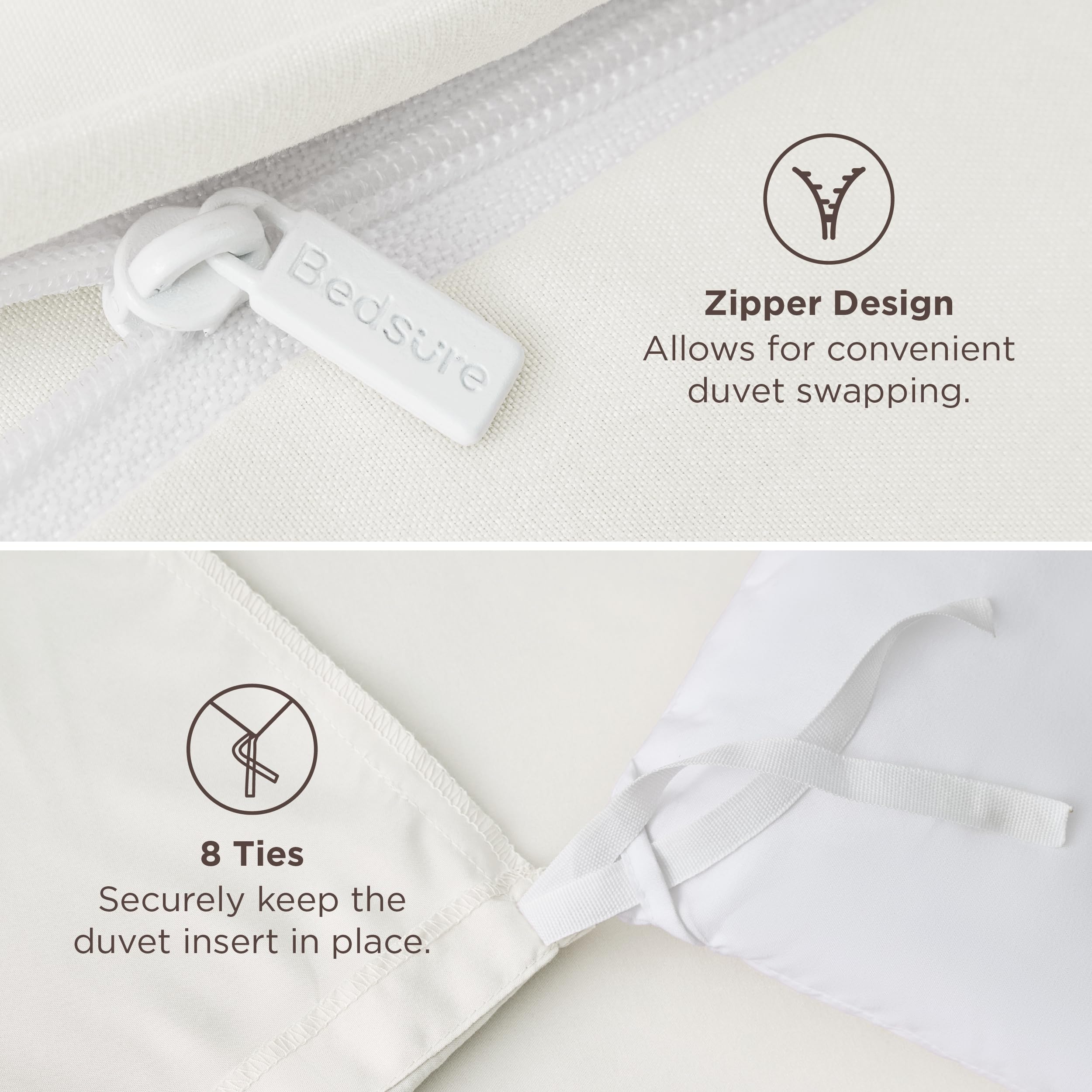 Bedsure couleur crème blanc sur lit moderne offrant ambiance apaisante
