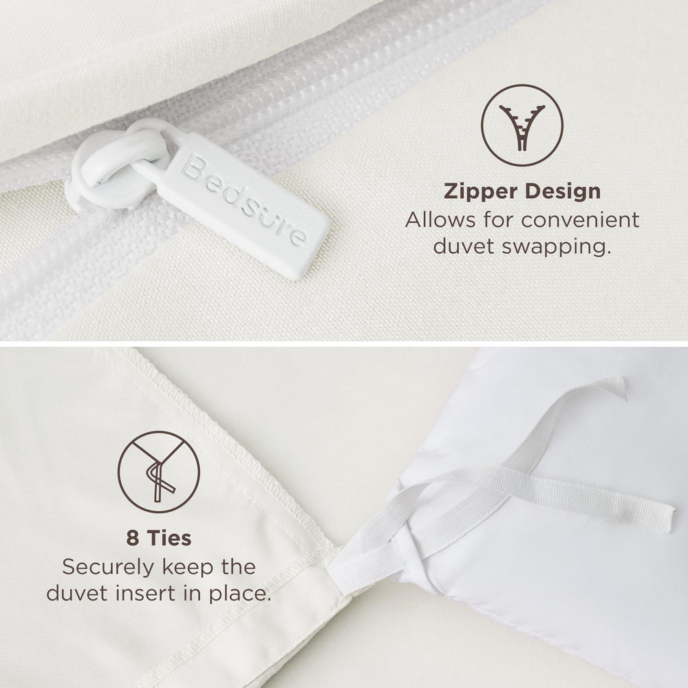 Bedsure couleur crème blanc sur lit moderne offrant ambiance apaisante