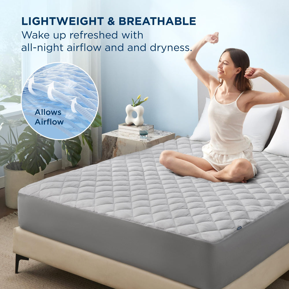 Bedsure coupe montrant la couche TPU imperméable pour blocage des liquides
