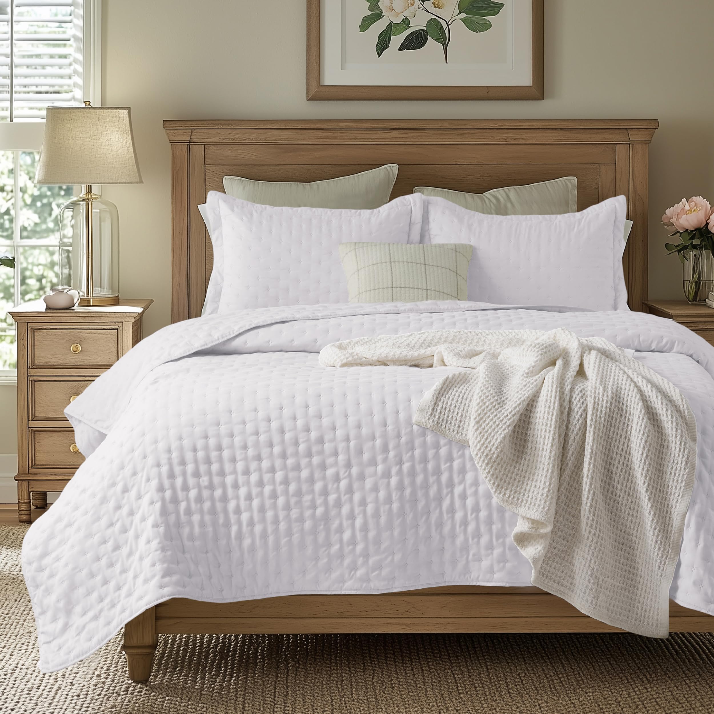 Bedsure courtepointe face avant blanc moderne apporte style épuré