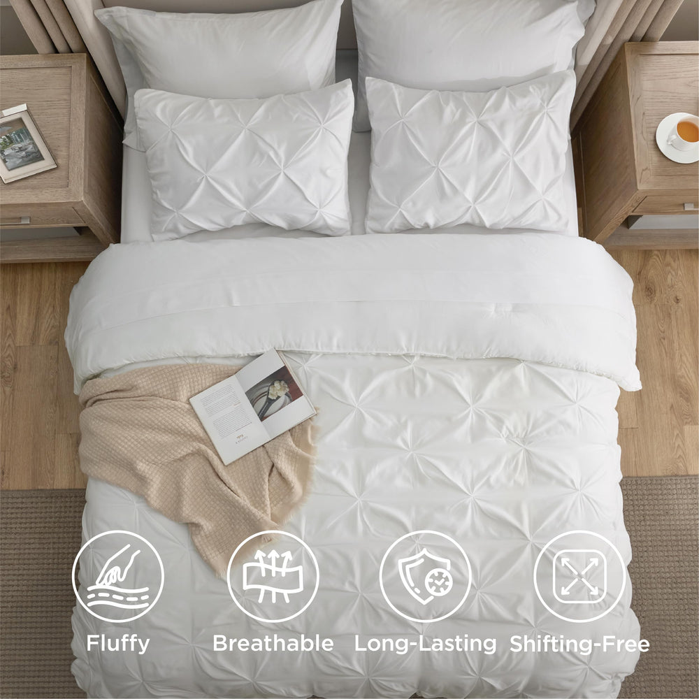 Bedsure détail couture pince-plissé offrant style hôtelier raffiné