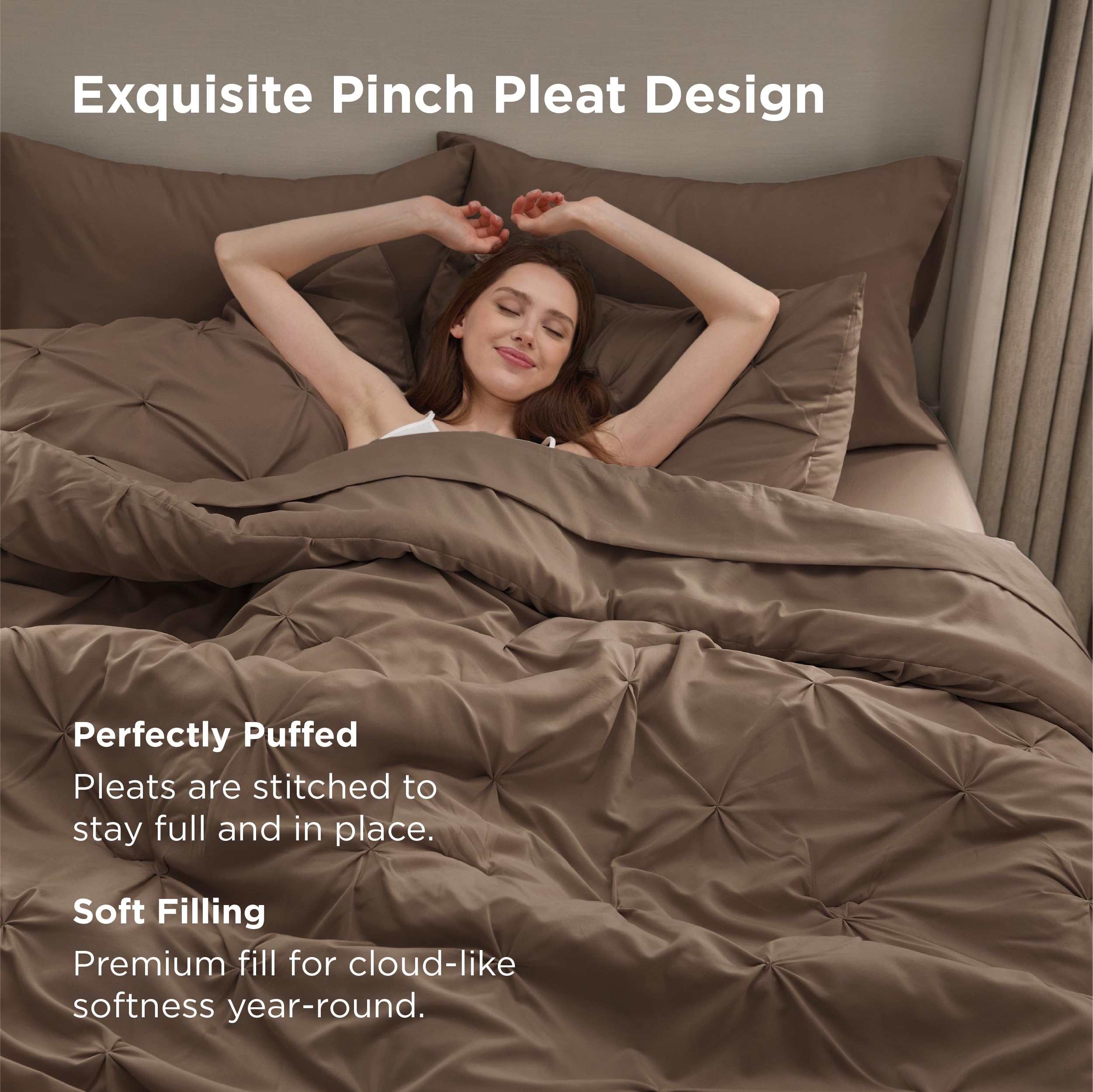 Bedsure détail plis pincés, ajoute élégance décorative
