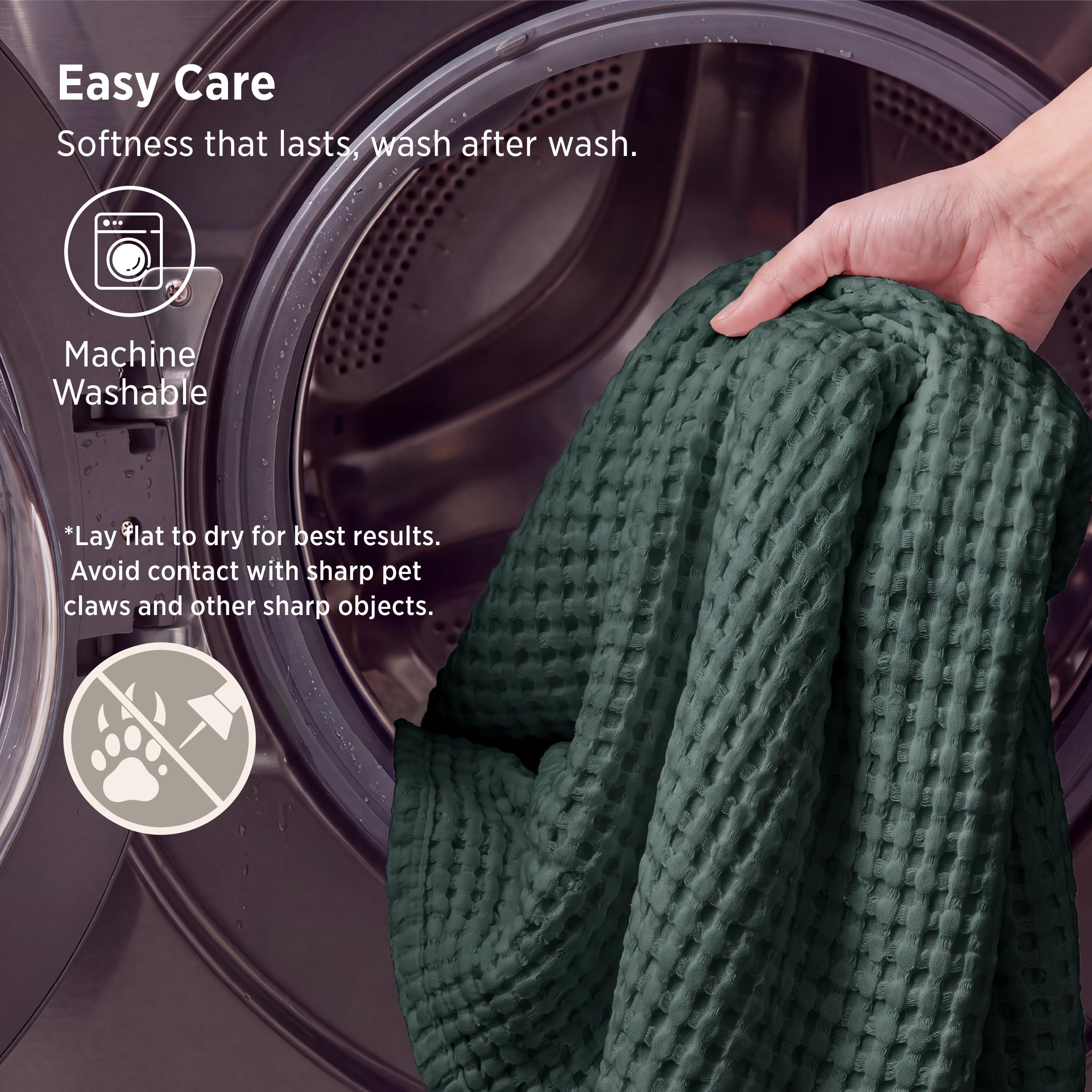 Bedsure zoom coutures renforcées garantissant durabilité et tenue