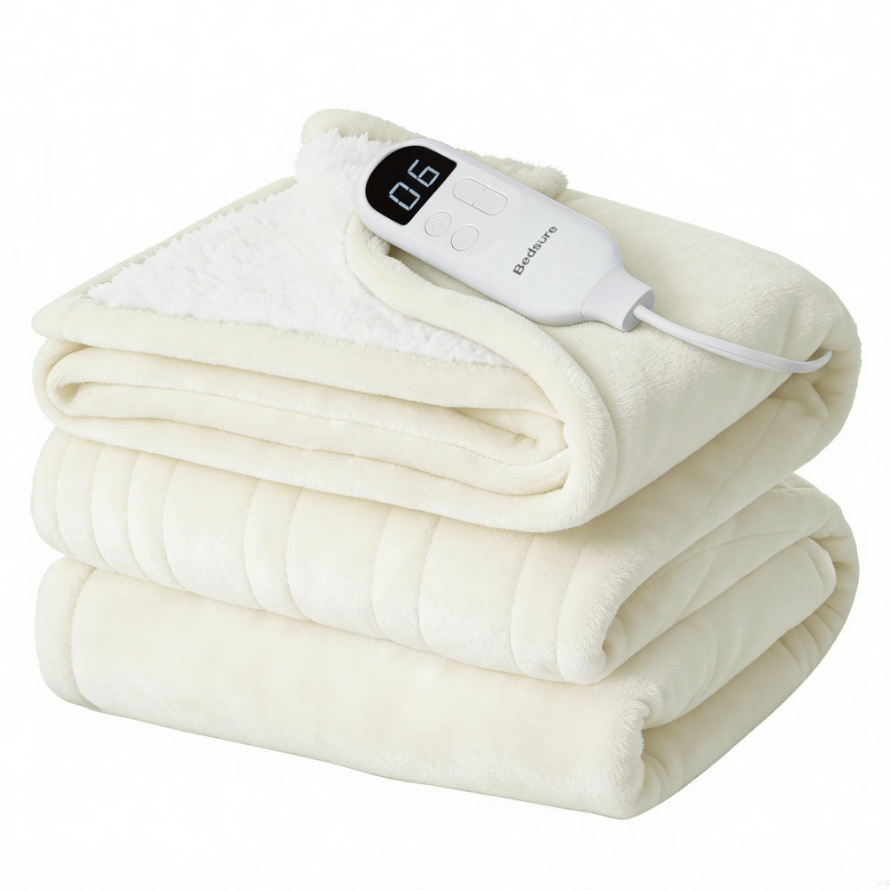 Bedsure couverture face avant ivory montrant design élégant et confort