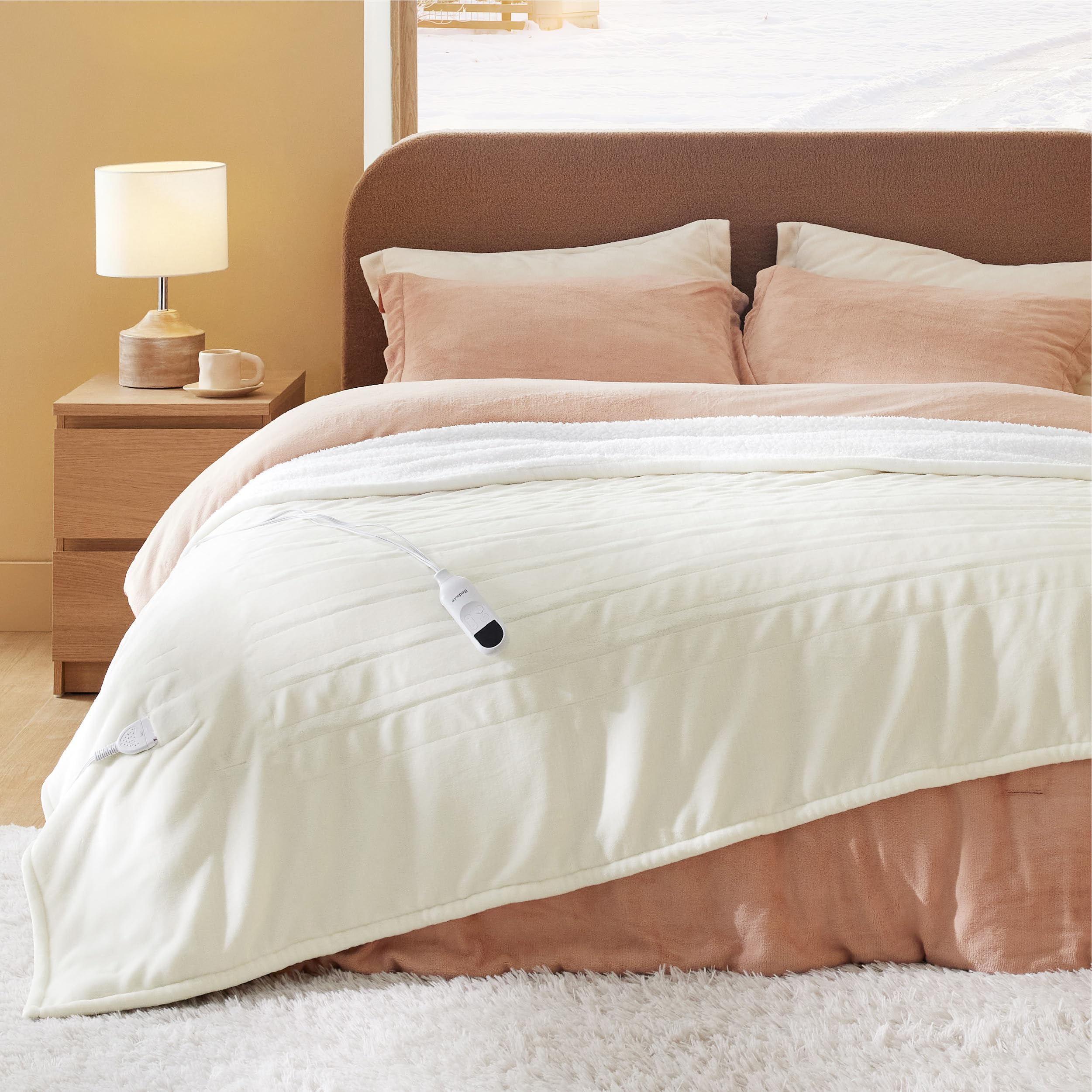 Bedsure en situation salon apportant ambiance cosy et chaleur ciblée