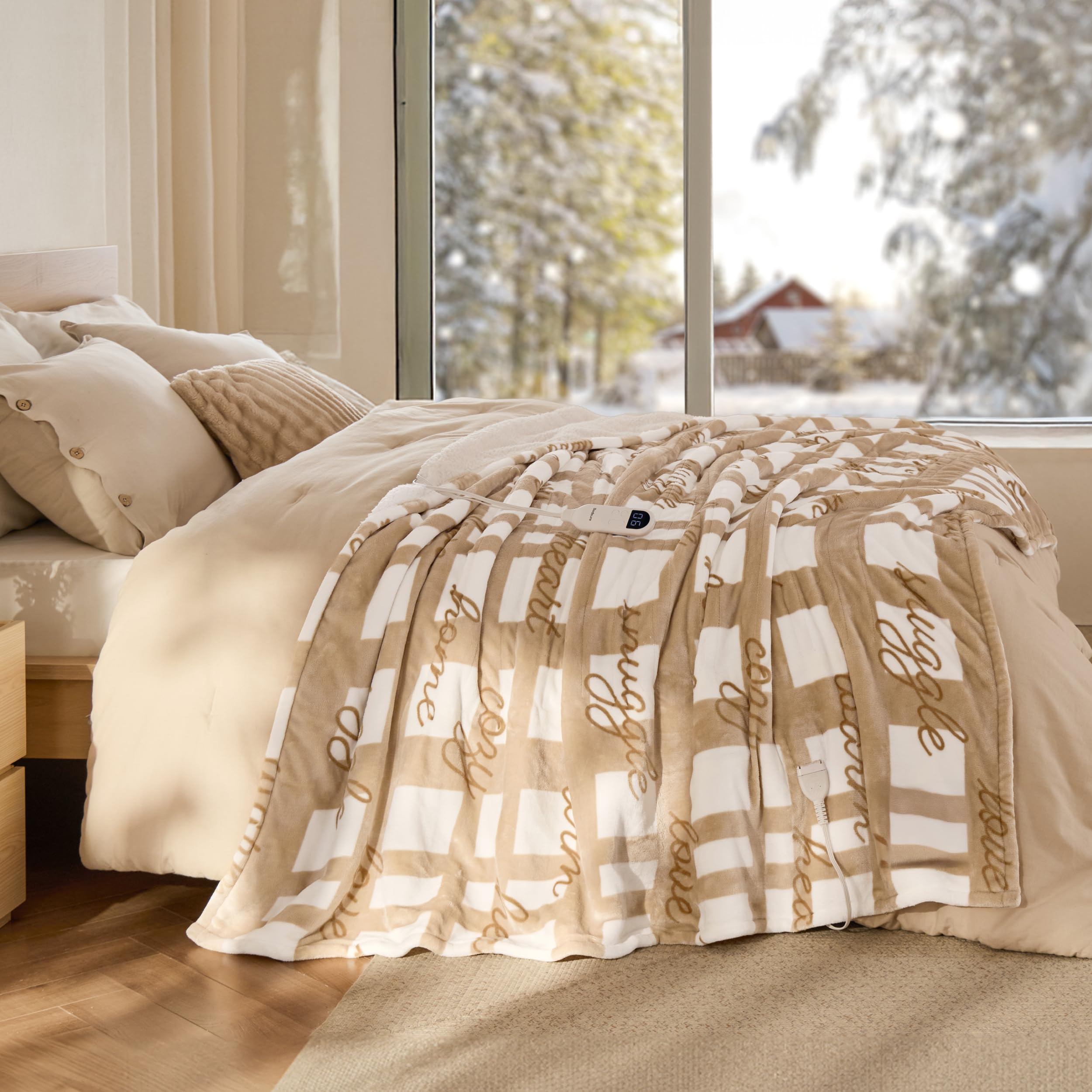 Bedsure couverture chauffante comparaison d'échelle Twin, dimensions adaptées au lit simple