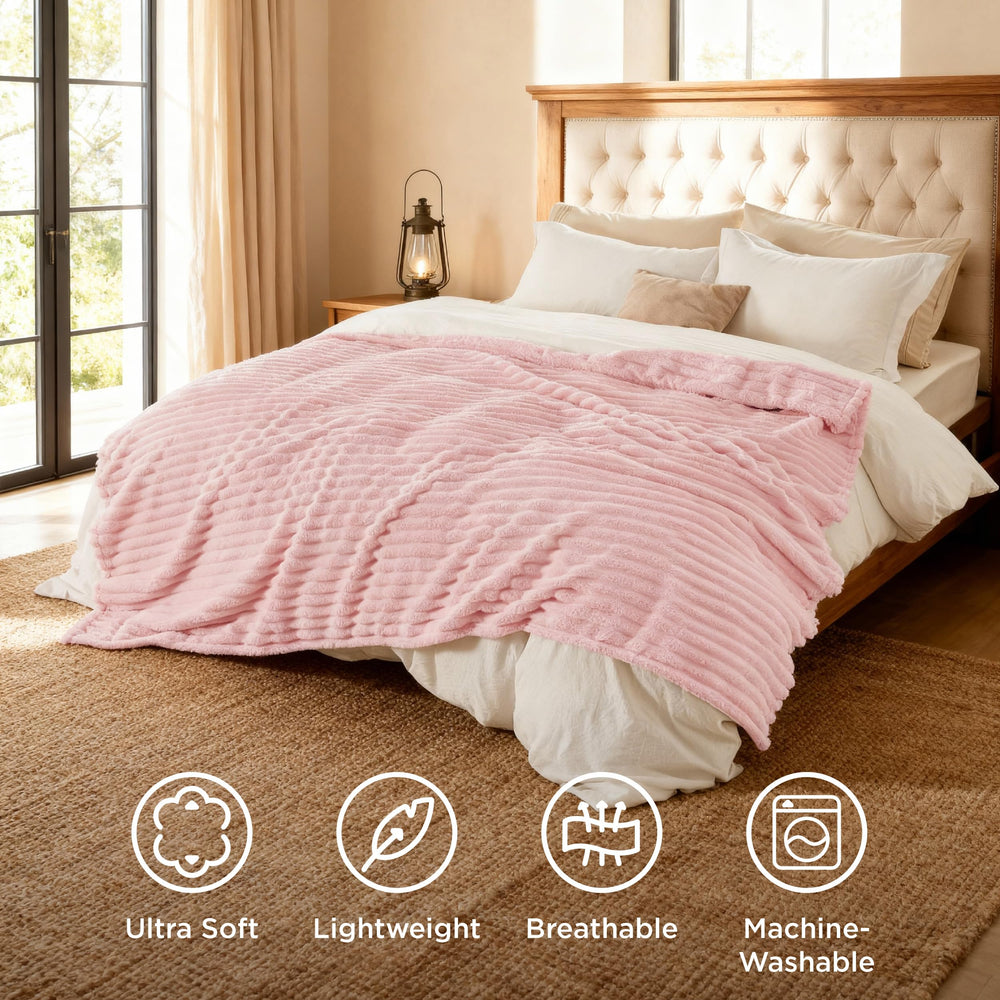 Bedsure comparaison taille 90x90 montrant échelle et couverture généreuse