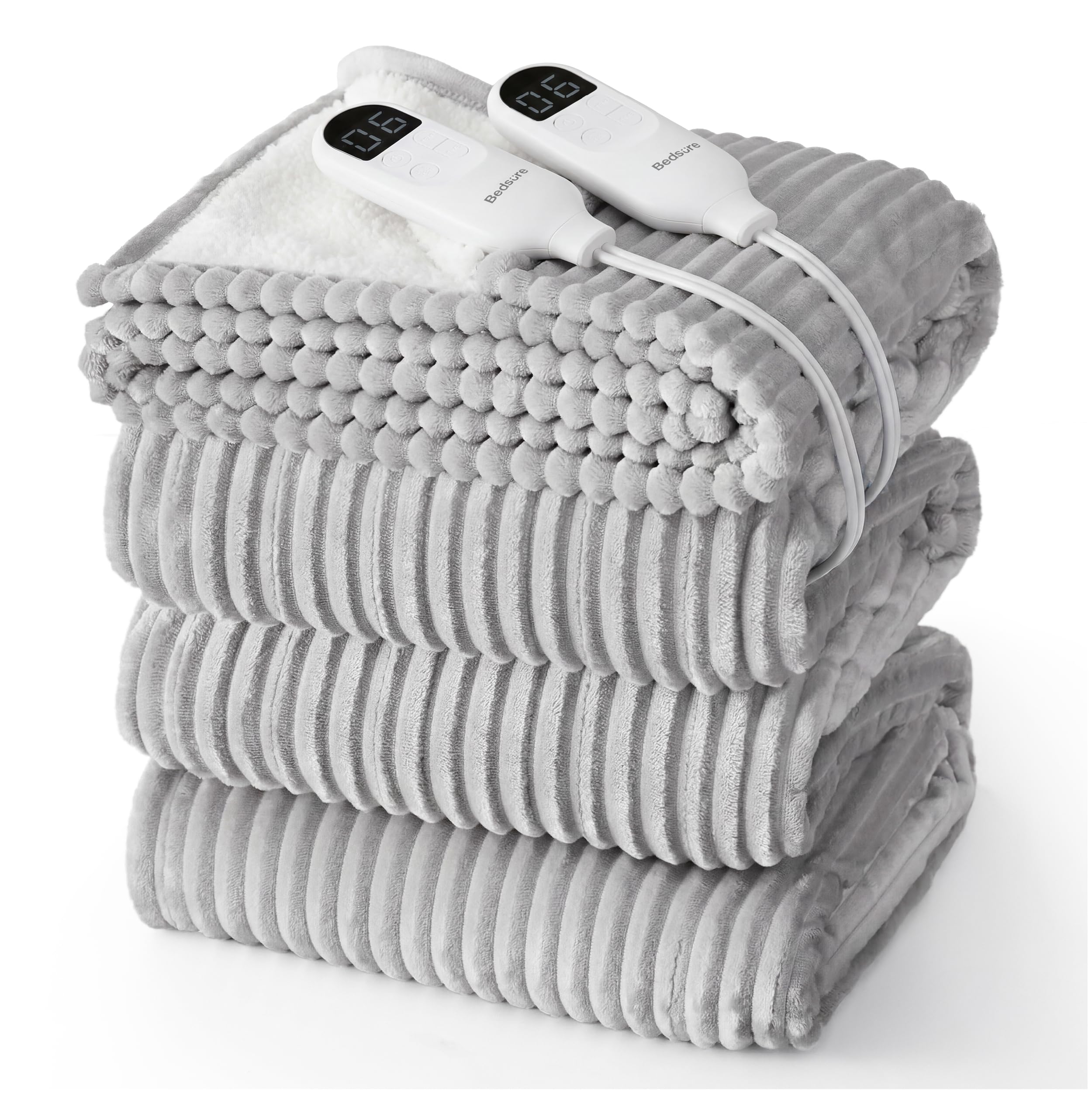 Bedsure couverture électrique face avant montrant design élégant et confort