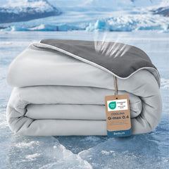 Bedsure couverture face avant gris montrant finition fraîcheur et confort