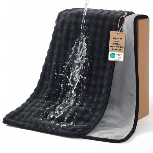 Bedsure couverture face avant noir/gris protège mobilier et embellit sofa