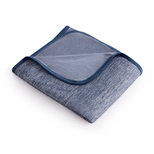 Bedsure couverture face avant navy montrant design et taille, pour un confort frais immédiat