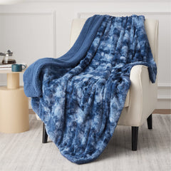Bedsure couverture face avant tie-dye indigo apportant chaleur décorative