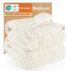Bedsure couverture face avant montrant douceur et design polyvalent