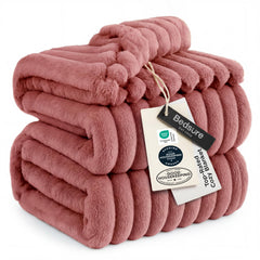 Bedsure couverture face avant dusty pink montrant chaleur et design