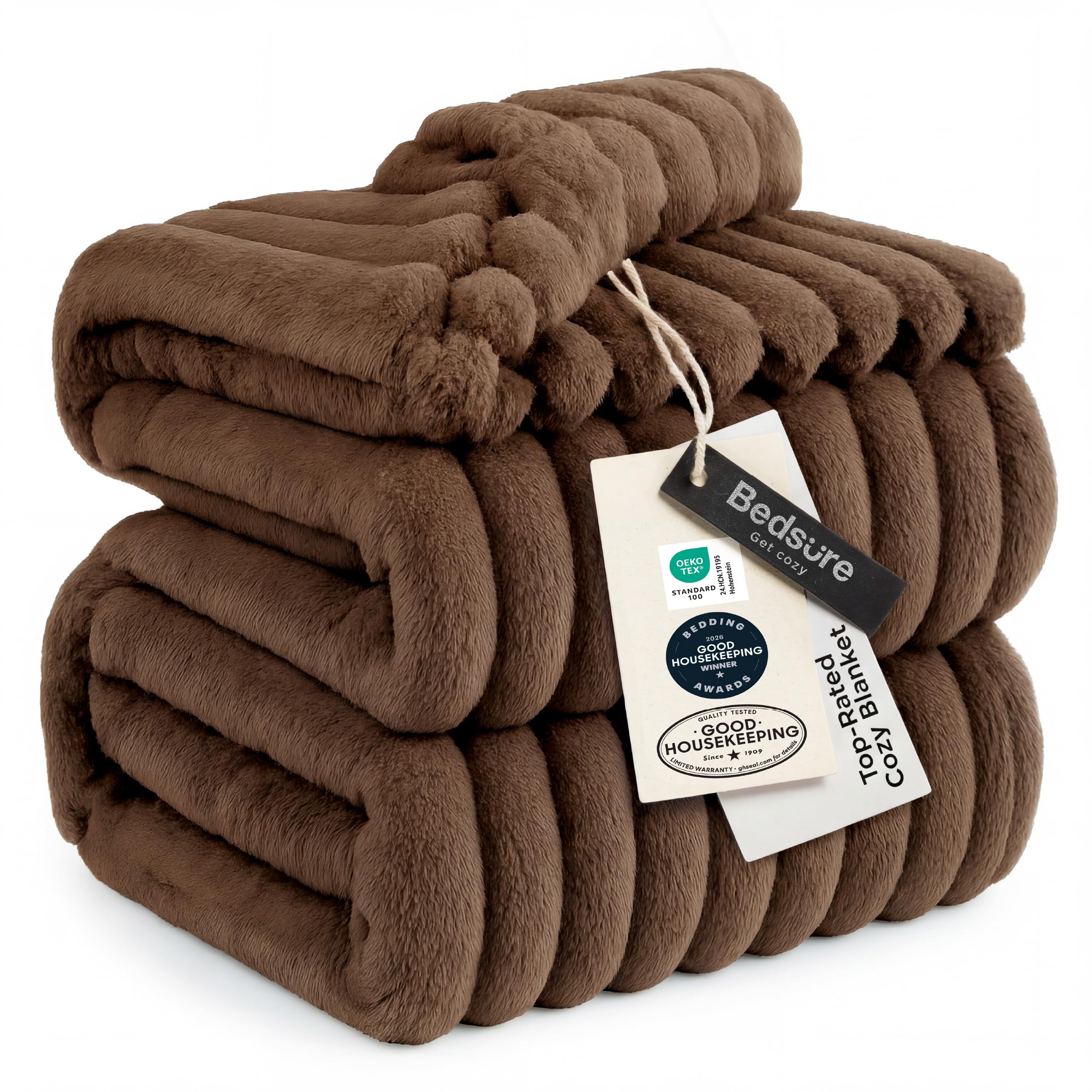 Bedsure couverture face entière montrant taille et style, confort visuel