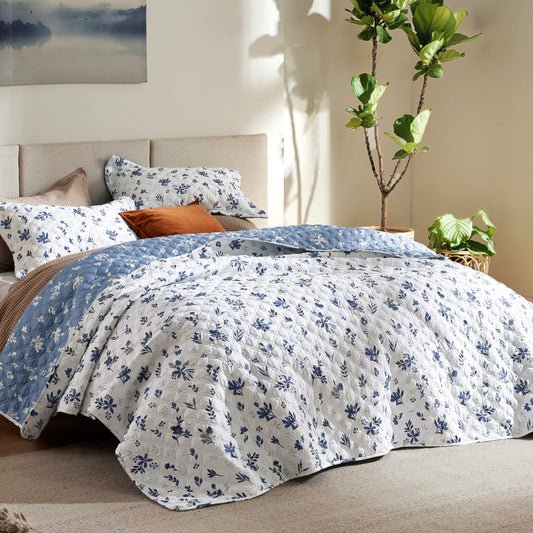 Bedsure couverture face florale montrant motif marguerite et ambiance décorative