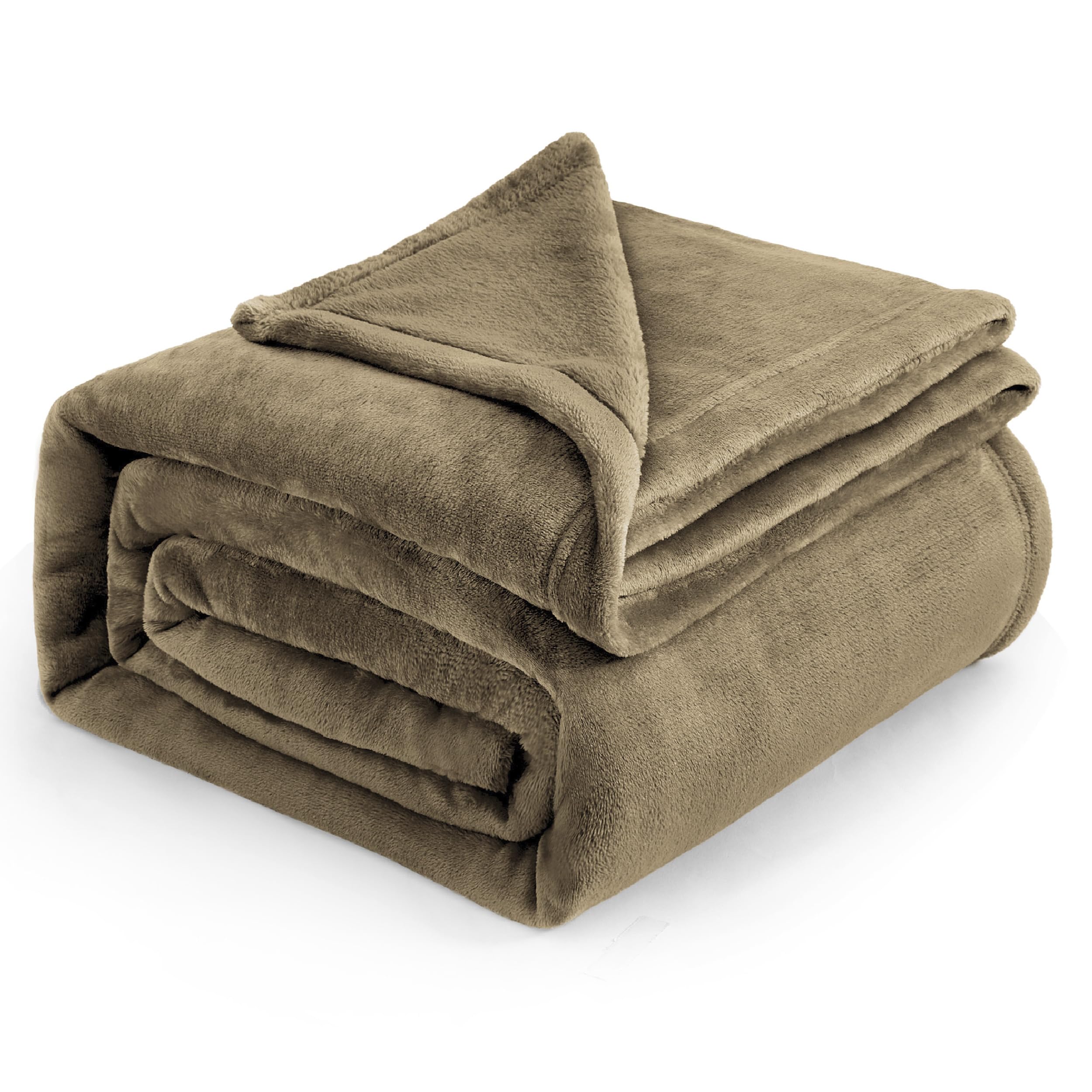 Bedsure couverture king camel face avant montrant couleur chaleureuse et confort