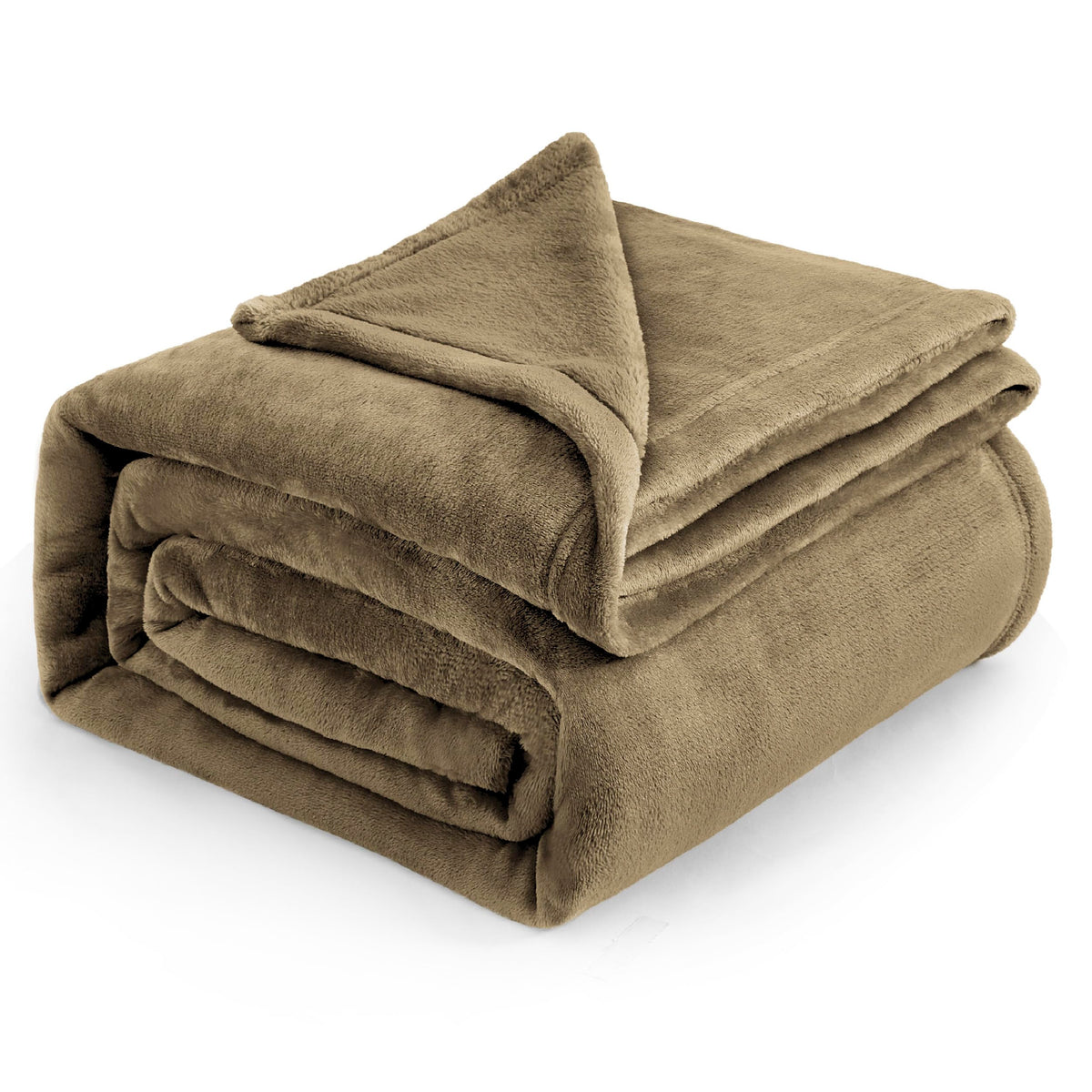 Bedsure couverture king camel face avant montrant couleur chaleureuse et confort