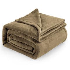 Bedsure couverture king camel face avant montrant couleur chaleureuse et confort