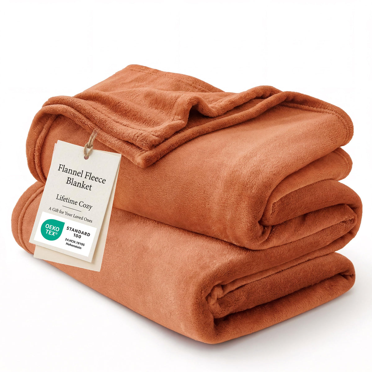 Bedsure couverture face avant orange montrant couleur vive et confort