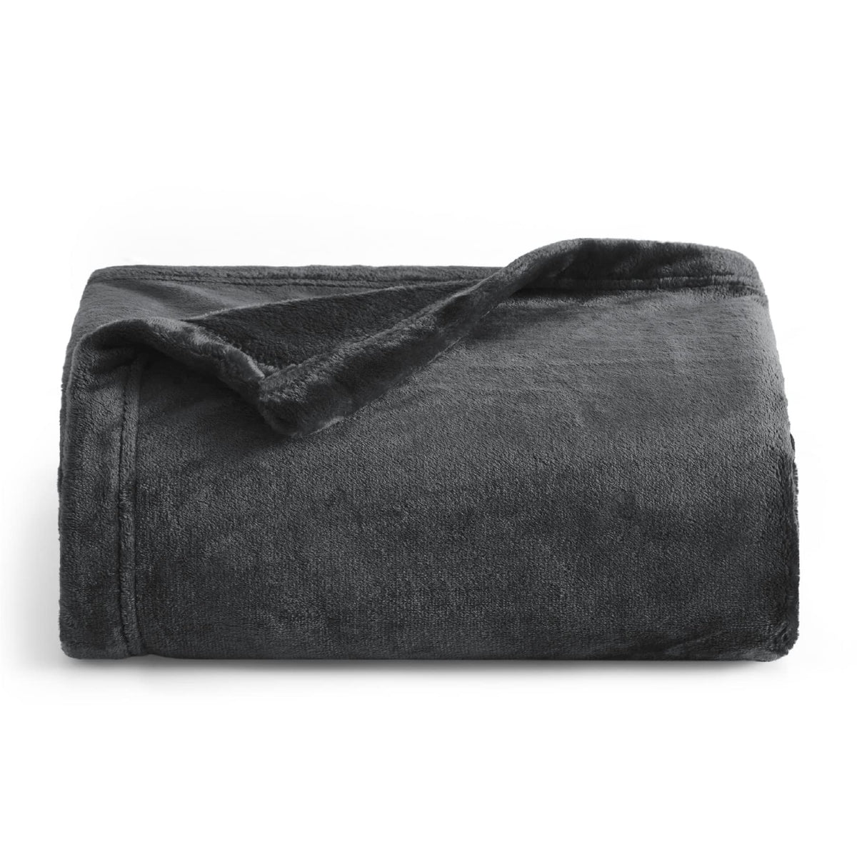 Bedsure couverture gris foncé pliée, gain de place et élégance