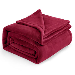 Bedsure couverture pliée montrant couleur rouge et rangement facile