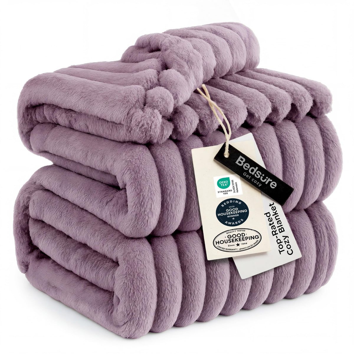 Bedsure couverture face avant violet clair, douceur instantanée