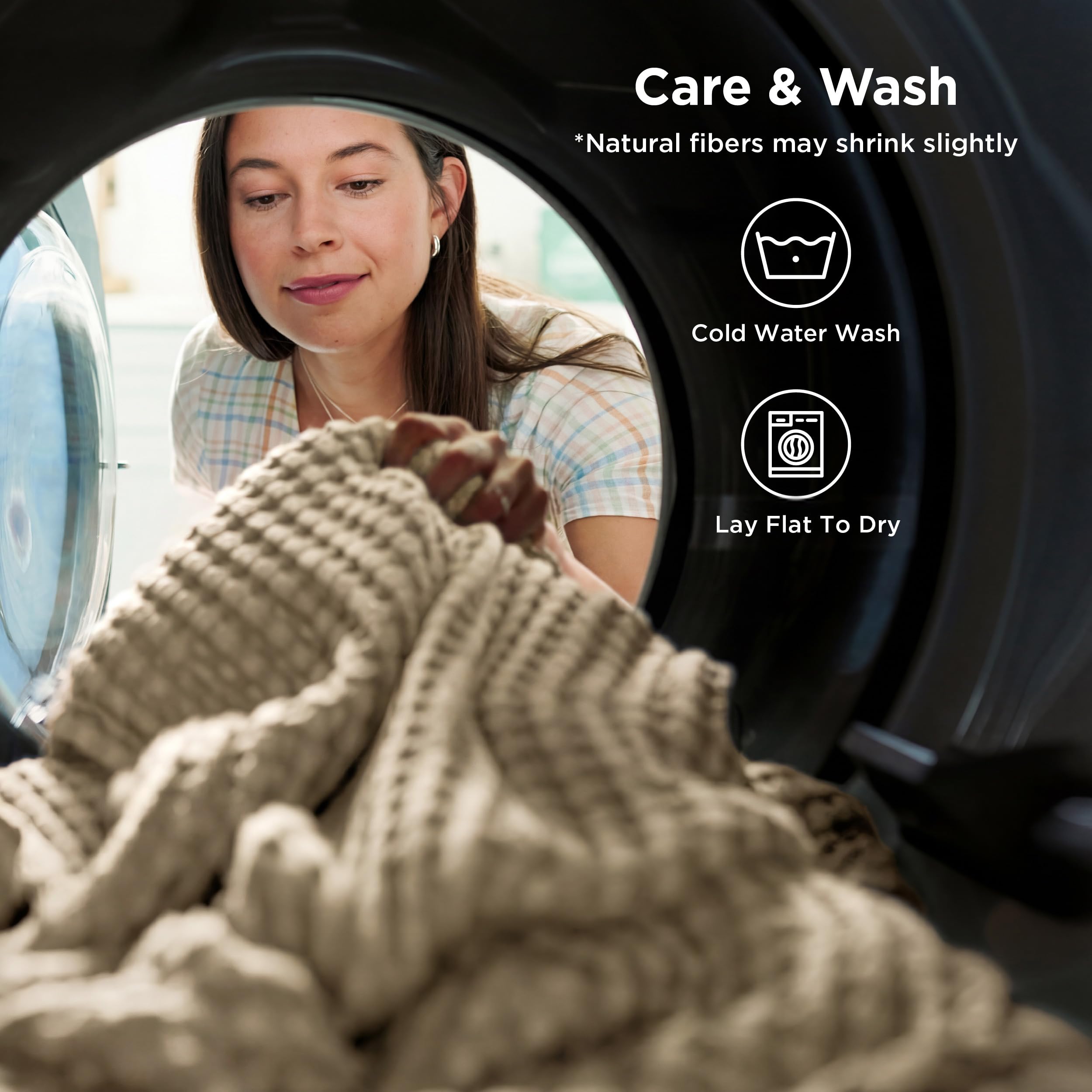 Bedsure fibres coton-rayonne en gros plan, mettant en valeur l'évacuation de l'humidité