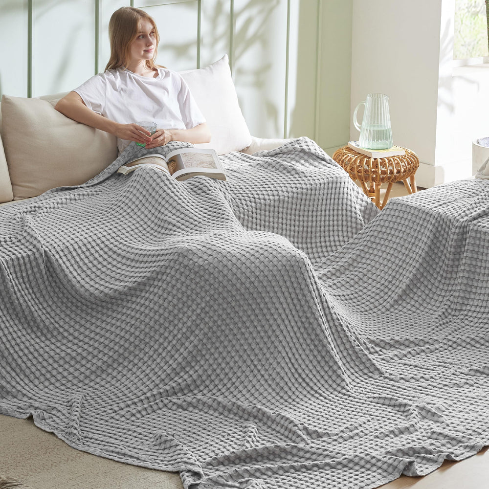 Bedsure couverture gaufrée face avant montrant douceur et style