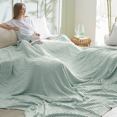 Bedsure couverture gaufrée devant montrant mint apaisant et texture légère