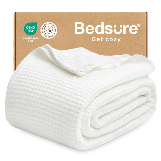 Bedsure couverture face avant blanche, look propre et apaisant