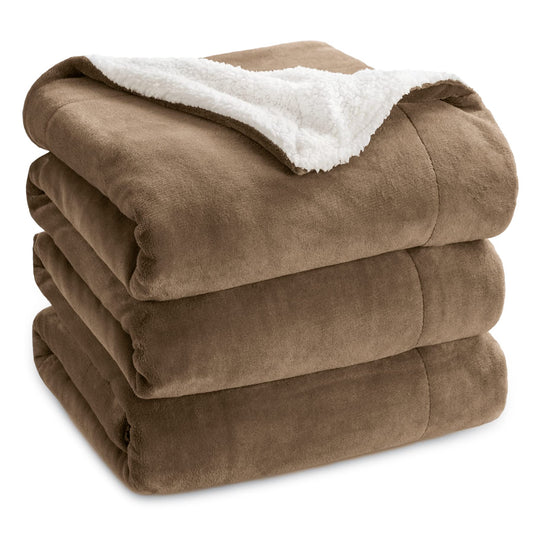 Bedsure couverture king face avant montrant couleur camel et confort