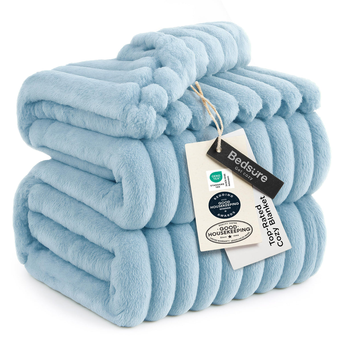 Bedsure couverture king face bleu clair apportant confort visuel