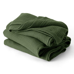 Bedsure couverture mousseline pliée montrant douceur et gain de place